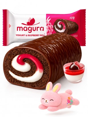Cake Roll de Choco, Nata y Mermelada de Frambuesa | Dulce Pascua 35g.