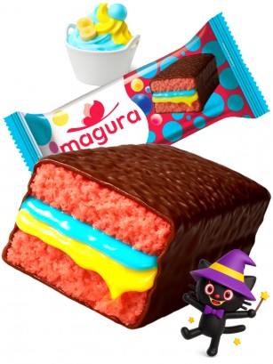 Pastelito de Chocolate con Crema de Chicle y Banana | Dairy Sweets 35g.