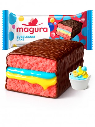 Pastelito de Chocolate con Crema de Chicle Banana | Magura 35g.