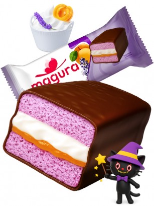 Pastelito de Chocolate con Crema de Lavanda y Albaricoque 35g.