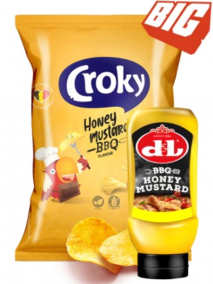 Patatas Sabor Mostaza-Miel BBQ | Croky 175 grs.