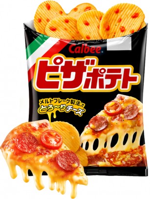Patatas Calbee Pizza con Queso Fundido 60g.