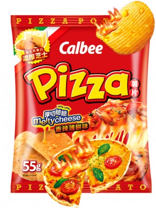 Patatas Chips Calbee Pizza recubiertas de Queso Fundido Picante 55 grs.