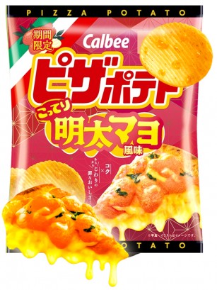 Patatas Calbee sabor Pizza con Mayonesa y Tarako con Queso Fundido 57g.