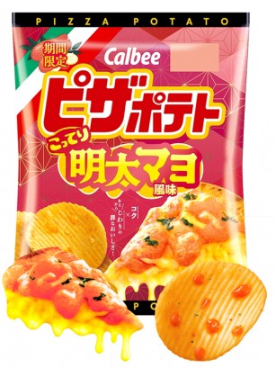Patatas Calbee sabor Pizza con Mayonesa y Tarako con Queso Fundido 57g.