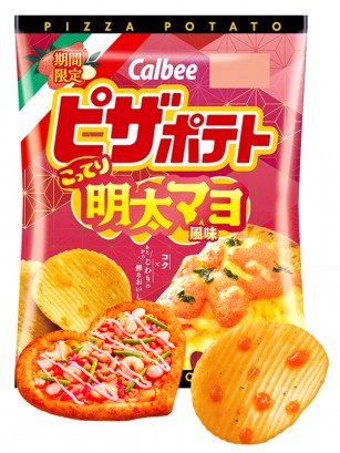 Patatas Calbee sabor Pizza con Mayonesa Pink con Queso Fundido 57g.