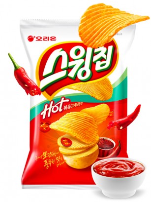 Chips Onduladas Coreanas Sabor Salsa Gochujang 60 grs.