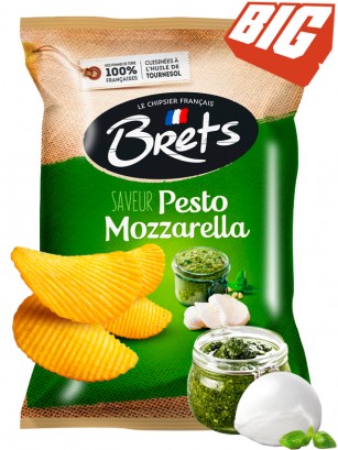 Patatas Fritas Onduladas con Mozzarella & Pesto | Brets Gourmet 125 grs.