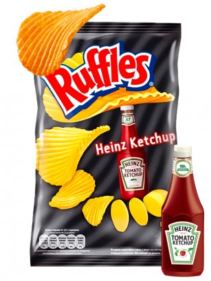 Patatas Fritas Ruffles Ketchup Heinz 70 grs.