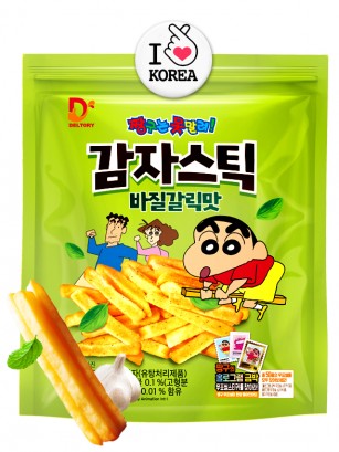 Patatas Fritas Coreanas Sabor Ajo y Albahaca  |  Shin Chan 60 grs