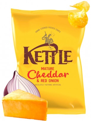 Patatas Kettle con Cheddar Curado y Cebolla Roja 40 grs