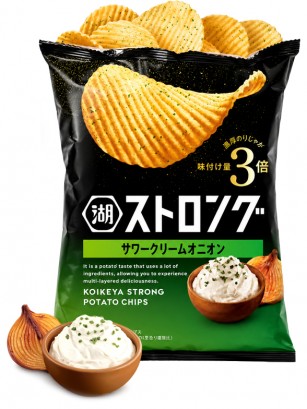 Patatas Koikeya Strong Crema Agria y Cebolla | Receta Muy Crujiente 53 g