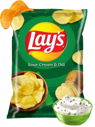 Patatas Lays Sabor Salsa Agria y Eneldo 140 grs.