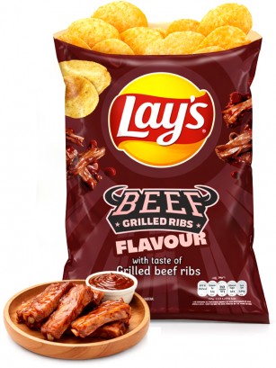 Patatas Lays Sabor a Costillas Asadas 125g.