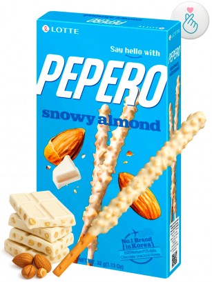 Pepero Lotte de Chocolate Blanco y Almendras 32g.