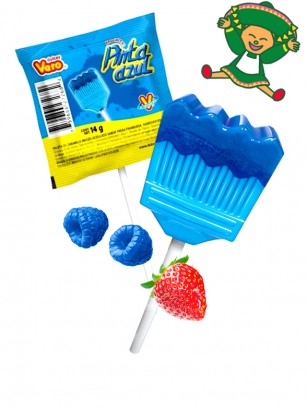 Piruleta Pinta Azul de Fresa y Frambuesa | PURO MÉXICO!! Unidad 14 grs.