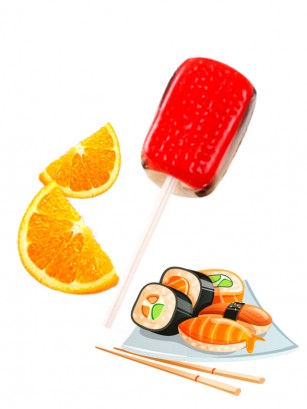 Piruleta de Caramelo sabor Naranja | Tarako Sushi