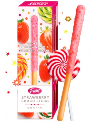 Choco Sticks de Fresa Coreanos y Peta Zetas | Sunyoung 57g.