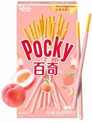 Pocky de Crema de Melocotón Japonés Momo 55 grs.