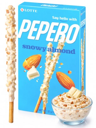 Pepero Lotte de Chocolate Blanco y Almendras 32g.