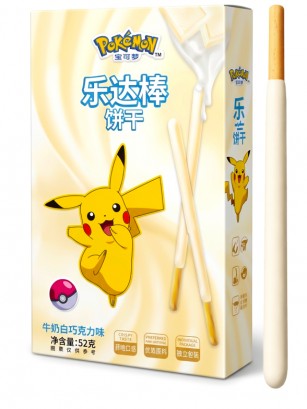 Sticks Pokémon de Galleta con Chocolate Blanco 52g.