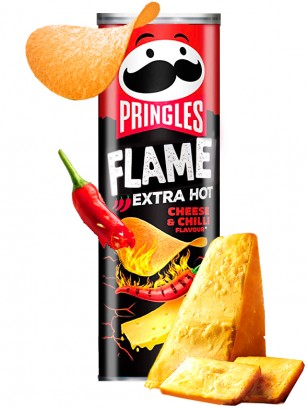 Pringles Flame Extra Hot Chili y Queso 160 grs | Picante | Nueva imagen!