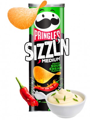 Pringles Sizzl'n Kickin' Crema Agria 180 grs.