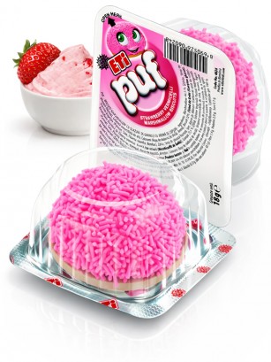 Marshmallow con Galleta y Virutas de Fresa | Puf 18g.