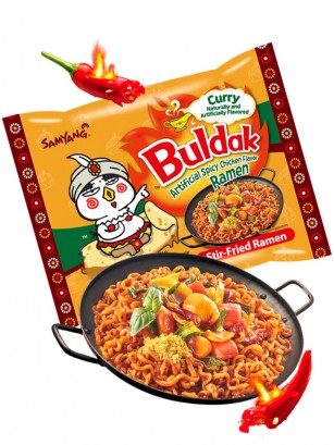 Fideos Ramen Coreano Salteado Wok ULTRA HOT Curry Chicken | Buldak | Bag