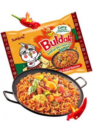 Fideos Ramen Coreano Salteado Wok ULTRA HOT Curry Chicken | Buldak | Bag