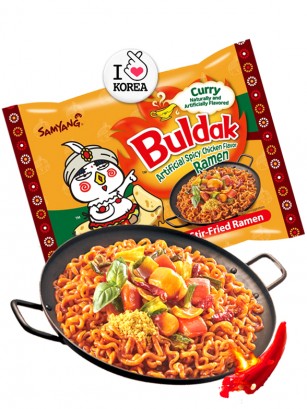 Fideos Ramen Coreano Salteado Wok ULTRA HOT Curry Chicken | Buldak | Bag