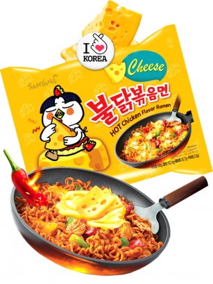 Fideos Ramen Coreano Salteado Wok Queso ULTRA HOT Chicken | Buldak | Bag 140g.