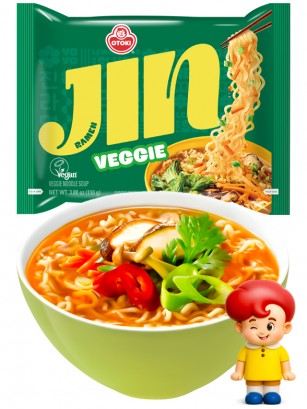 Fideos Ramen Coreanos Ramyun Jin Green | Veggie | Picante 110g.