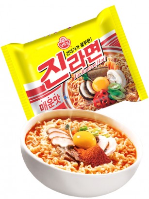 Fideos Ramen Coreanos Ramyun Jin Red de Carne | Picante 120 grs.