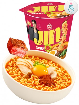 Fideos Ramen Coreanos Jin Ramyun Red de Carne | BTS Jin | Cup | Picante 65g.