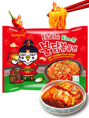 Fideos Ramen Coreanos Salteados con Kimchi Wok ULTRA SUPER HOT Chicken | Buldak | Bag 135 grs.