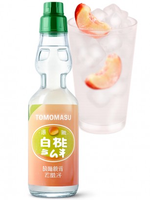Soda Ramune Tomomasu Premium | Melocotón Blanco Momo 200 ml.