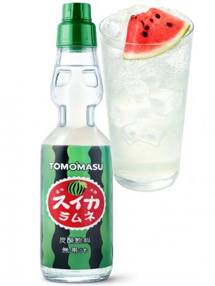 Soda Ramune Tomomasu Premium | Sabor Sandía 200 ml.