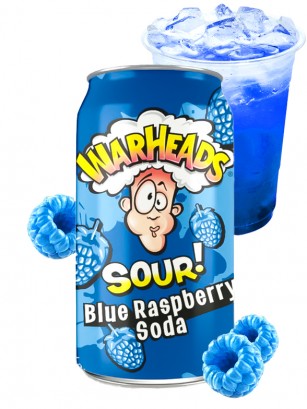 Refresco de Chuches Ácidas Sabor Frambuesa | Warheads 355 ml.