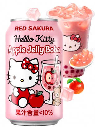 Bebida Bubble de Manzana con Bobas y Aloe Vera | Hello Kitty 310 ml.