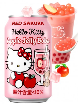 Bebida Bubble de Manzana con Bobas y Aloe Vera | Hello Kitty 310 ml.