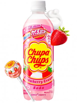 Refresco Japonés Chupa-Chups Strawberry Cream 500 ml.