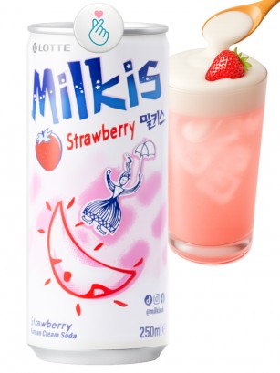 Refresco Coreano Milkis Sparkling | Fresa 250 ml.