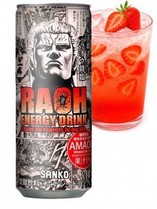 Bebida Energética Raoh Fresas de Amaou | Fist of the North Star Edit. | 250 ml.