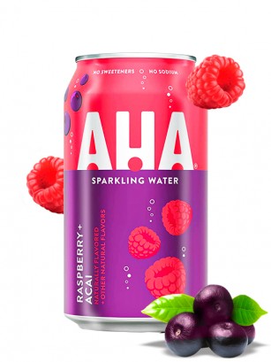Refresco Sparkling Water AHA de Frambuesa y Acai | Coca-Cola 355 ml.