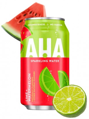 Refresco Sparkling Water AHA de Lima y Sandía | Coca-Cola 355 ml.