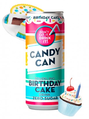 Refresco de Tarta de Cumpleaños | Candy Can | Sin Azúcar 330 ml.