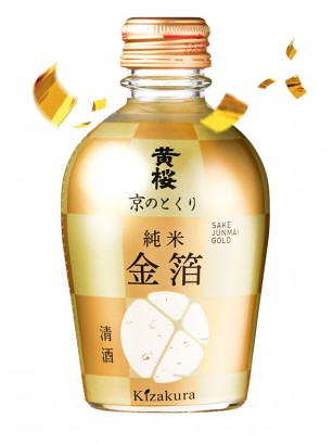 Sake Kyoto Junmai Gold con Pan de Oro | Receta Premium 180 ml.