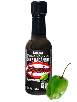 Salsa Picante Negra de Chile Habanero | PURO MÉXICO!! 120 ml.