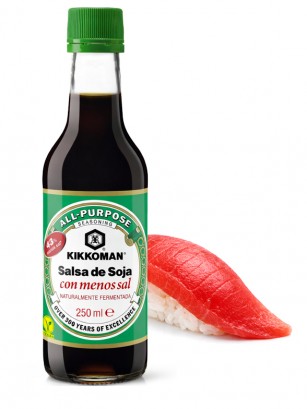Salsa de Soja Kikkoman | Baja en Sal 250 ml.
